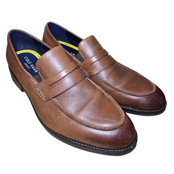 Cole Haan Grand + DRS Penny Loafers Shoes British Tan Slip On US Mens Size 11 M main image 6